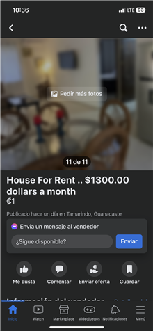 Alquiler De Casa En Villarreal-Tamarindo Gte