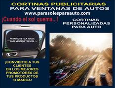 CORTINAS PUBLICITARIAS PARA VENTANAS DE AUTO